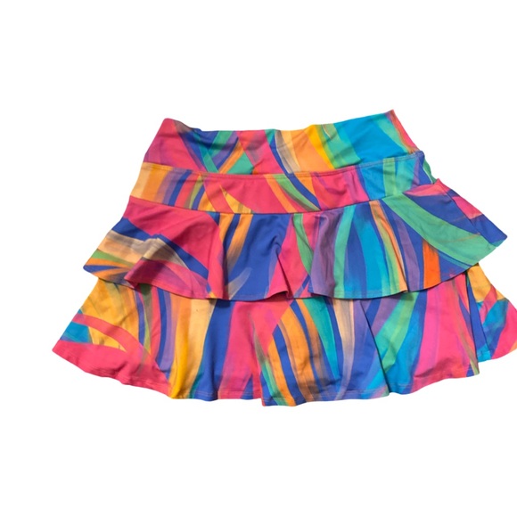 Donajo Colorful Striped Skort-M (1.5 ) pink blue green , poly spandex - Picture 4 of 5